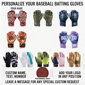 Premium Custom Baseball Batting <b>Gloves</b> with Professional Grade Leather Palm Superior Grip Technology Breathable Stretch Fabric - Product Image 6