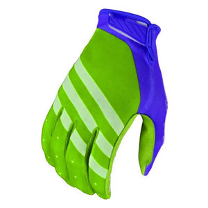 Gants de course compatibles avec les écrans tactiles, à doigts entiers, rayures marron et blanches, accents turquoise, respirants, fermeture auto-agrippante, unisexe, pour le cyclisme - Product Image 5