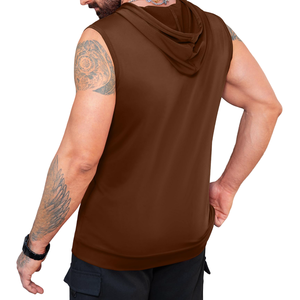 Ropa de culturismo al por mayor, ropa informal con capucha, camiseta sin mangas para gimnasio, fitness, sudadera básica de algodón mezclado para hombre - Product Image 6