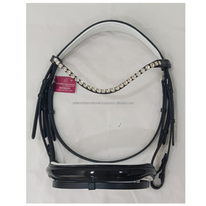 Bridon en cuir anatomique de luxe de haute qualité pour chevaux, rembourrage doux, cristaux de roche, portable, personnalisable, équestre de luxe - Product Image 1