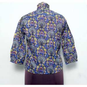 Blusa Informal Vintage con Estampado Floral Dulce, de Algodón, Manga Corta Abullonada, Cuello Redondo, Cierre de Botones, Ecológica, para Verano - Product Image 6