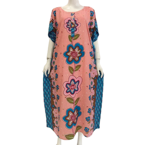 Vestido Kaftán Sencillo para Mujer, Talla Grande, Corte en A, Cuello Redondo, Botones al Frente, Rayón Transpirable, Antiarrugas, Talla Extra Grande - Product Image 2