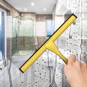 Tergivetro doccia multiuso in acciaio inossidabile con 2 ganci adesivi, strumento per la pulizia di porte doccia, finestre e specchi del bagno domestico - Product Image 1