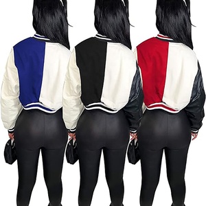 OEM Manufacturer Chenille Embroidery Street Wear <b>Baseball</b> Custom Logo Coat Breathable Women Cropped <b>Bomber</b> Varsity <b>Jacket</b> - Product Image 5