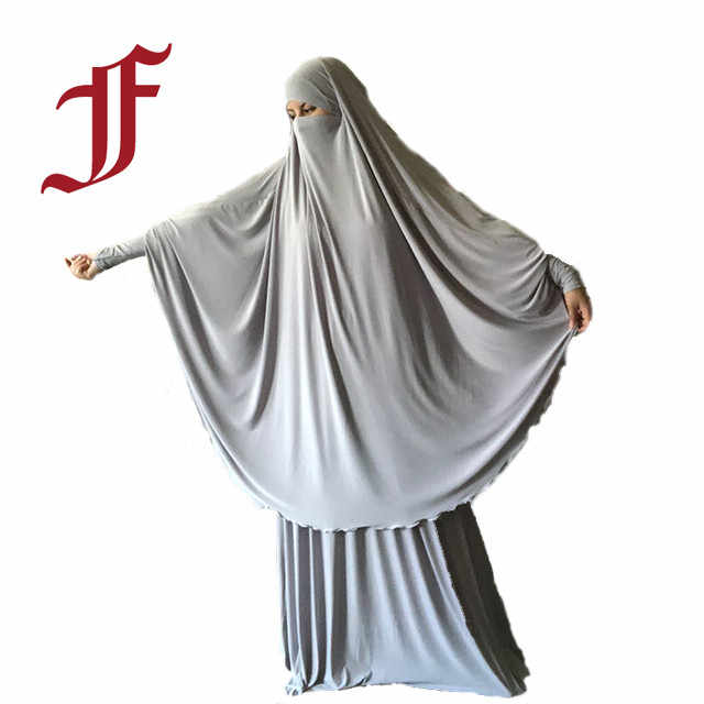 Saudi Arabia Dress 2pcs Set Khimar Skirt Casual Style Hoodie Jilbab Niqab XXL Free Size Best Deal Hajj Umrah Customizable"