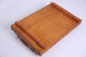 Handcrafted Wooden <b>Moroccan</b> Style Carved Wooden Serving Tray with Handles Luxury <b>Decorative</b> Tea Coffee Tray - Product Image 6