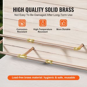 25 Pezzi Raccordi per Tubi in Ottone da 1/2 Pollice, Connettori a Innesto Rapido per Aria Compressa, Inclusi 10x Dritti, 10x Gomiti, 5x Raccordi a T - Product Image 4