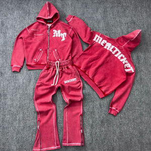 Conjunto de Sudadera con Capucha y Pantalones Deportivos con Apliques Bordados Personalizados, Ligeros, 100% Algodón, Ropa Deportiva Casual para Hombre con Logotipo - Product Image 2