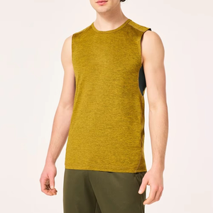 เสื้อกล้ามออกกำลังกายผู้ชาย ผ้าฝ้าย 230 GSM ปักโลโก้ได้ แบบเรียบ ไม่มีแขน เหมาะสำหรับเพาะกาย ฟิตเนส - Product Image 2