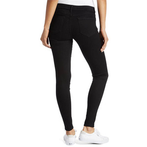 Jean droit taille haute coupe droite pour femme, écologique, streetwear, amincissant, respirant, lavable, super extensible, effet usé - Product Image 4