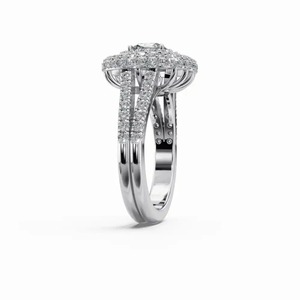 14K White Gold Lab Grown <b>Cushion</b> Cut Double Halo Engagement <b>Ring</b> IGI Certified - Product Image 5
