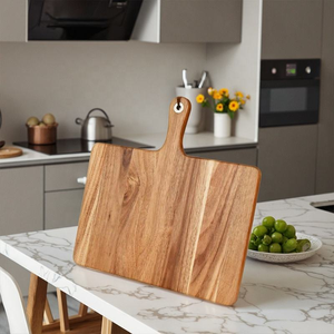 Planche à découper en bois massif avec poignée, planches à découper pour la cuisine et la salle à manger, planche de service en bois - Product Image 3