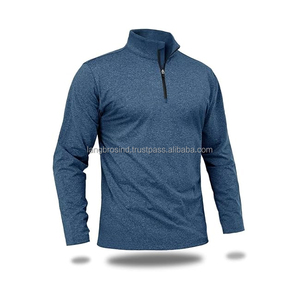 Vêtements de sport d'hiver pour hommes les plus vendus Logo personnalisé Design Half Zip Long Sleeve Survêtement Respirant Quick Dry Fitness Plus Size - Product Image 5