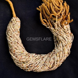 Natural 2MM Golden Rutilated Quartz Faceted Rondelle Beads Golden Rutile Beads For Jewelry Making Micro Faceted Wholesale Bulk - Product Image 2