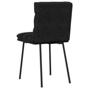 Ensemble de 4 chaises de salle à manger en velours noir, 100% polyester, construction en contreplaqué métallique - Product Image 6