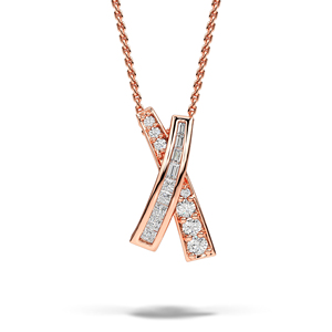 Collier pendentif en diamant de laboratoire 14K, design élégant en barre superposée avec chaîne, style minimaliste moderne, bijoux fins de qualité supérieure - Product Image 5