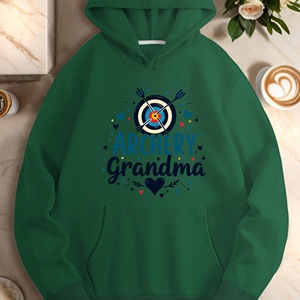 เสื้อมีฮู้ดลำลองสำหรับผู้หญิงยิงธนูคุณยาย - Product Image 4
