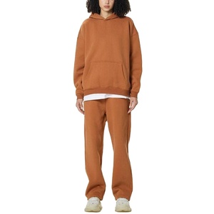 2026 Luxury Women's Polyester Cotton Casual Autumn Winter Tracksuit Customizable Oversized Fleece Hoodie and <b>Sweatpants</b> <b>Set</b> - Product Image 2