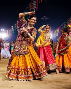 Conjunto de Lehenga Choli Bordado, Traje Tradicional Indio Pakistaní para Danza Folclórica, Bodas, Diwali, Algodón, Colorido, Ropa Festiva - Product Image 3