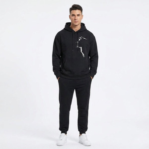 Sweat à capuche noir 350 GSM de haute qualité personnalisé avec impression de dessin mignon, coupe décontractée ample, vente en gros pour unisexe - Product Image 4