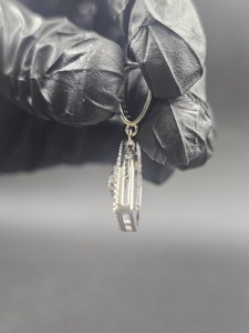 Pendentif en acier inoxydable plaqué argent 925, forme œil, avec micro-incrustations de strass en cristal, breloque thématique, unisexe, tendance, cadeau - Product Image 2