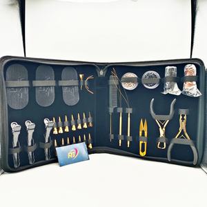 Kit professionnel de pinces pour extensions capillaires plaqué or, en acier inoxydable, pour micro-anneaux, ouvre-perles et fermeture, vente en gros OEM - Product Image 6