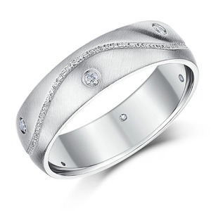 Bague de fiançailles élégante en or blanc plaqué, sertie d'un halo de diamants de laboratoire, taille ronde, certifiée DEF VVS, approuvée IGI, luxe, pour mariée - Product Image 1