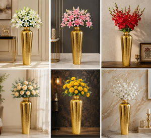 Jarrón Decorativo Martillado para Sala de Estar, Jarrón de Metal Texturizado Hecho a Mano, Exhibición Floral Moderna, Decoración de Interiores para el Hogar - Product Image 3