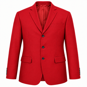 Men's <b>Red</b> Single Breasted <b>Suit</b> Jacket Notch Lapel 3 Button Business Formal Coat Regular Length Anti-Wrinkle Polyester Worsted - Product Image 1