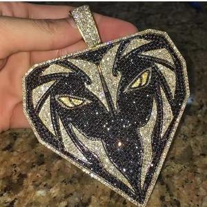 Colgante de Conejo de Dibujos Animados con Moissanita Real de Corte Redondo de 3.10Ct, Chapado en Oro de 14K de Dos Tonos, con Diamante, para Fiestas - Product Image 4