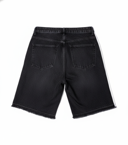 Pantalones cortos vaqueros holgados de verano de alta calidad para hombre y mujer, estilo vintage, con bolsillos, en mezclilla oscura. - Product Image 6