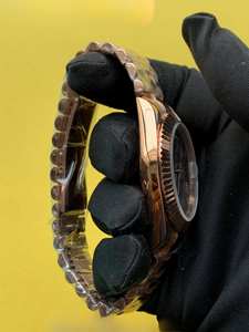 BOJ Plain R.O.L.E.X.15 41MM Rose Tone Stainless Steel Roman Dial Swiss Made Mechanical Automatic <b>Wrist</b> Daily Wear Low Price Hot - Product Image 6