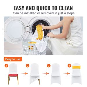 Fundas Elásticas Universales de Spandex para Sillas, Fundas Protectoras Lavables y Extraíbles con Lazos para Sillas, Fundas Ajustables para Sillas Plegables - Product Image 4