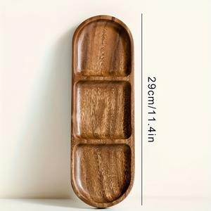 Plateau de rangement et de service élégant avec design compartimenté, finition lisse, facile à transporter, idéal pour le thé, le café, les collations, la décoration de la maison - Product Image 5