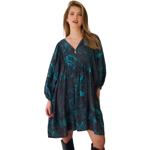 Mini vestido estampado para mujer, traje de verano de cintura alta - Product Image 1