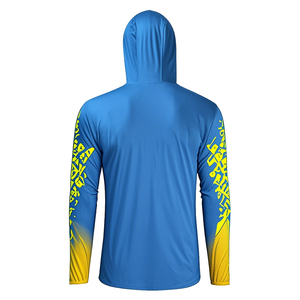 Custom Logo Long Sleeve Fishing Hoodie for Men's Quick Dry UPF50 <b>UV</b> Sun Protection Fishing <b>T</b> <b>Shirt</b> Printed Fishing Wear - Product Image 3