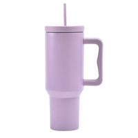 Tumbler Stainless Steel Dinding Ganda 40 oz 1200 ml Portabel dengan Pegangan dan Tutup