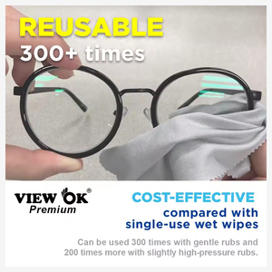 ผ้าไมโครไฟเบอร์กันฝ้าแบบพรีเมียม View OK Super Hydrophilic ขนาด 15*15 ซม. สำหรับทำความสะอาดแว่นตาและแว่นกันแดด พร้อมถุงเก็บ - Product Image 5