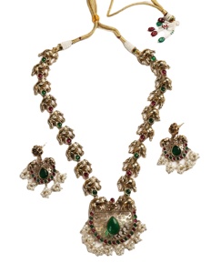 Conjunto de Collar y Pendientes de Latón con Acabado Plateado Oxidado, Diseño Bohemio de Animales, con Circonitas, Joyería Hecha a Mano con Baño de Rodio para Mujer - Product Image 1