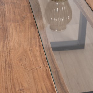 Mesa de comedor Vandana Ivory Surface Acacia con centro de vidrio Novelli 175 cm - Product Image 3