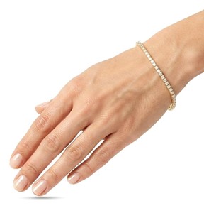 Bracelet tennis élégant en diamant de laboratoire taille ronde, couleur DEF, clarté VS VVS, bijoux fins de luxe délicats en or massif 10K 14K 18K - Product Image 5