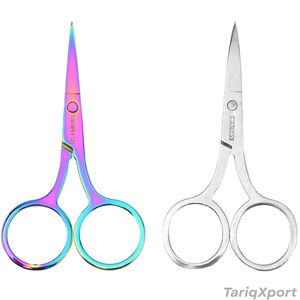 Mini Tijeras de Cutícula de Acero Inoxidable, Tijeras Rectas de Alta Calidad para Cejas, Duraderas, para Diestros, con Diseño Arcoíris - Product Image 5
