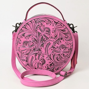 Sac à bandoulière bohème en cuir véritable fait sur mesure de haute qualité pour femme, avec pompon et motif floral, marquage artisanal, couleur personnalisée automne - Product Image 2