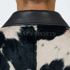 Latest Design Men Cowhide Leather <b>Jacket</b> Factory Made Genuine Cowhide Custom Design <b>Biker</b> Clothing OEM Manufacturer - Product Image 6