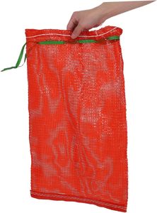 Reusable Mesh Vegetable Bags With Drawstring Washable Storage Bags For Onions Potatoes Fruits Seafood - Product Image 4