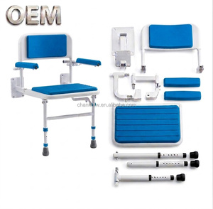 Siège de douche pliant mural en aluminium antirouille OEM ODM Modèle Taïwan A-00014 avec pieds personnalisables – Équipement de salle de bain sur mesure - Product Image 1