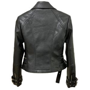 Chaqueta de Motociclista de Cuero Personalizada para Mujer, Logotipo Personalizado, Estilo Urbano, Acabado Liso Teñido, Secado Rápido, Transpirable, Cálida para Invierno - Product Image 2