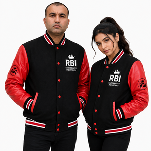 Blouson universitaire réversible en laine de baseball personnalisé, style Letterman, respirant, avec logo brodé fini, qualité supérieure - Product Image 1