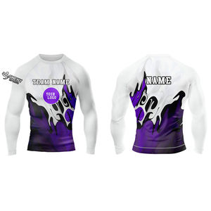 Chemises de compression personnalisées avec logo imprimé, respirantes, écologiques, antibactériennes, en spandex/polyester, unisexes, 220g, pour gardes - Product Image 4