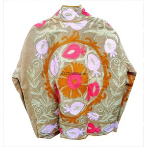 Hand Embroidered Embossed Eco-Friendly Quick Dry Breathable <b>Corduroy</b> <b>Jacket</b> Cotton Lining for Women Boho Hippie Style - Product Image 4